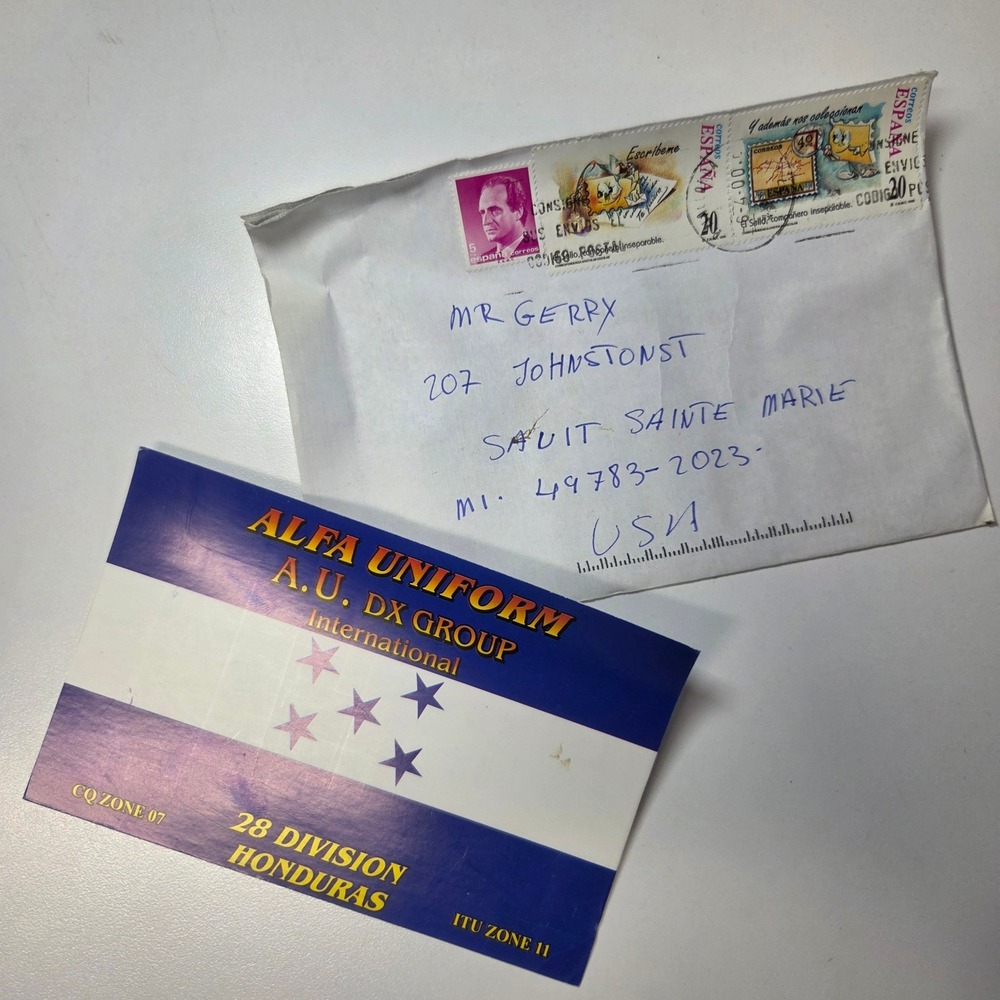 Vintage Alfa Uniform AU DX Group QSL Card 28 Division Honduras CQ Zone 07